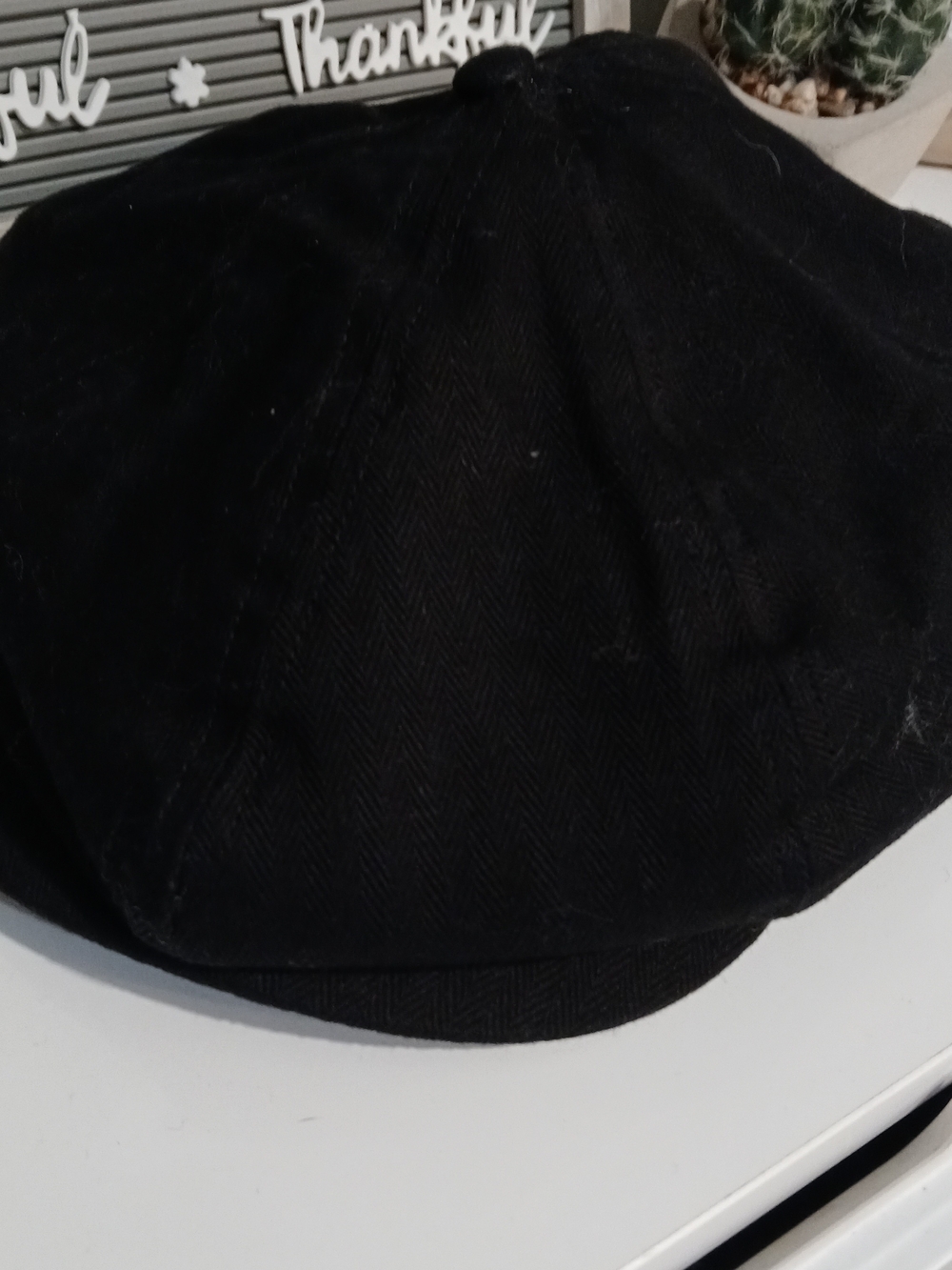 Brixton Black Men's Wool Herringbone Newsboy Cap, Snap Front, NWT - MSTP $55